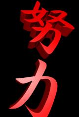 3Ｄ漢字「努力」の壁紙