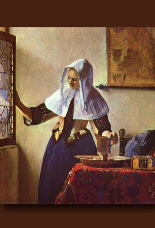 フェルメール：水差しを持つ女性(1660-62)